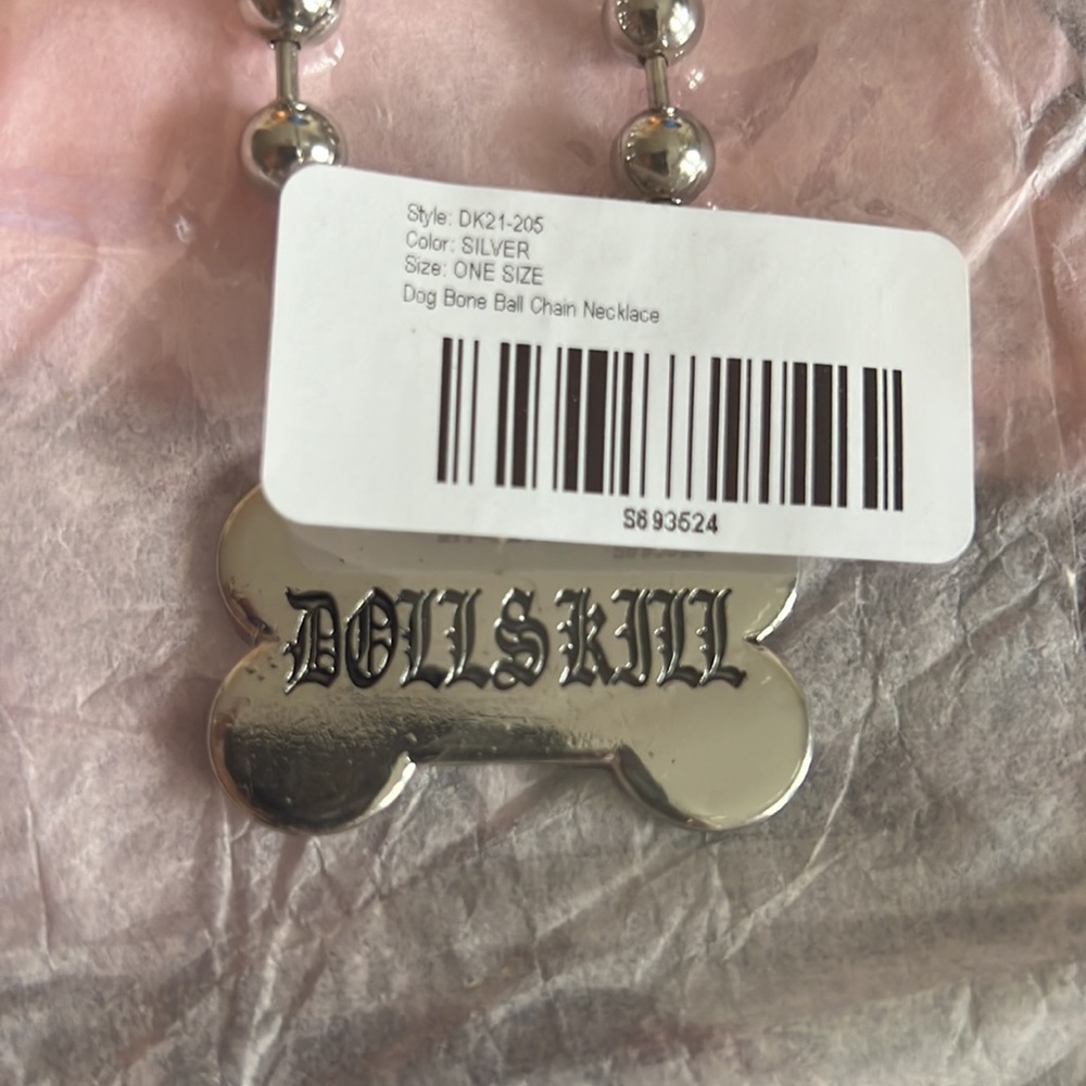 Dolls Kill Ball Chain NWT Silver